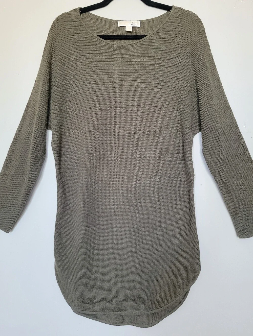 Michael Kors Women’s Waffle Olive Knit Tunic Sweater Medium/Large